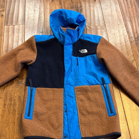 The North Face Blue and Brown Hooded Jacket - Picture 1 of 3